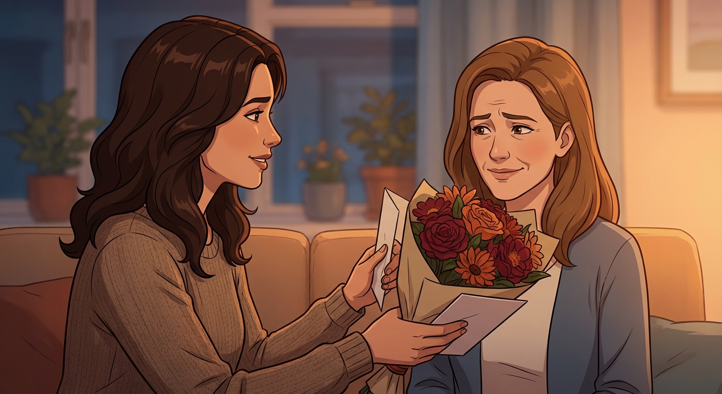 Receiving sympathy flowers