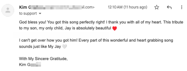 Customer testimonial